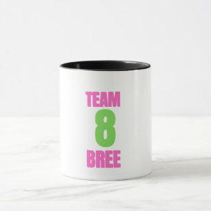 Team 8 Bree Tasse, Süße Rosa Grüne Team Tasse, Num Tasse