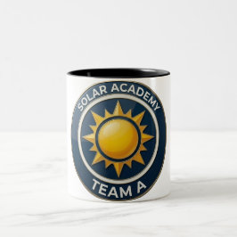 "Team A – SOLAR ACADEMY Bold Text Design for Leade Zweifarbige Tasse