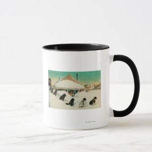 Team Alaskas Dogsled, das in SnowState stillsteht Tasse