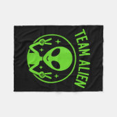 Team Alien – Funny Green Extraterrestrial Peace Si Fleecedecke (Vorderseite (Horizontal))