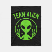 Team Alien – Funny Green Extraterrestrial Peace Si Fleecedecke (Vorderseite)