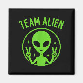 Team Alien – Funny Green Extraterrestrial Peace Si Magnet (Vorne)