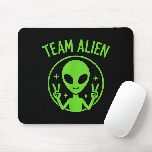 Team Alien – Funny Green Extraterrestrial Peace Si Mousepad (Mit Mouse)