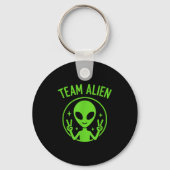 Team Alien – Funny Green Extraterrestrial Peace Si Schlüsselanhänger (Vorderseite)