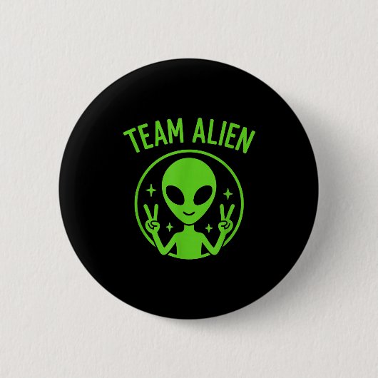 Team Alien – Lustiger grüner außerirdischer Friede Button (Vorderseite)