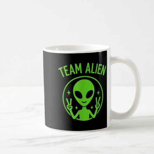 Team Alien – Lustiger grüner außerirdischer Friede Kaffeetasse (Rechts)