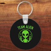 Team Alien – Lustiger grüner außerirdischer Friede Schlüsselanhänger (Vorderseite)