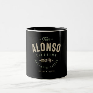 Team Alonso Lifetime Personalisiert Name Zweifarbige Tasse