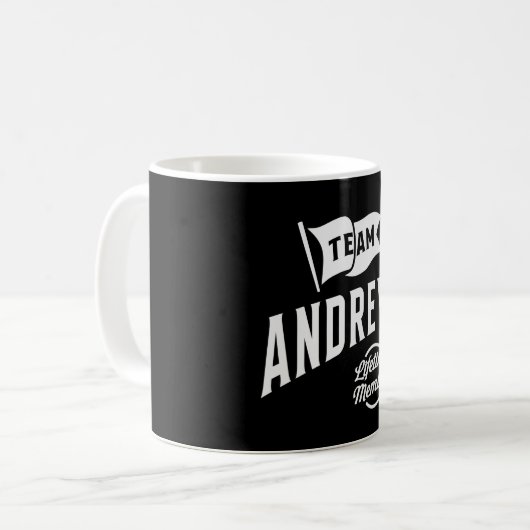 Team Andrew Lifetime Mitglied Kaffeetasse (Vorderseite Links)