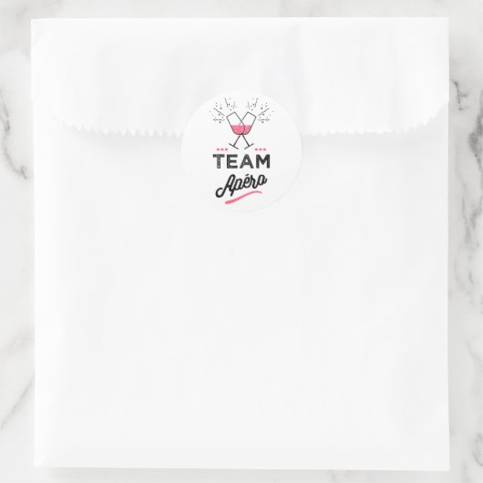 Team Apero Runder Aufkleber (Tasche)