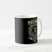 Team Arthur Lifetime Mitglied Vintag Arthur Kaffeetasse (VorderseiteRechts)