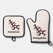 Team Ascorbinsäure (Chemische Molekül Vitamin C) Ofenhandschuh & Topflappen-Set (Vorderseite)