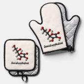Team Ascorbinsäure (Chemische Molekül Vitamin C) Ofenhandschuh & Topflappen-Set (Vorderseite/Rückseite)