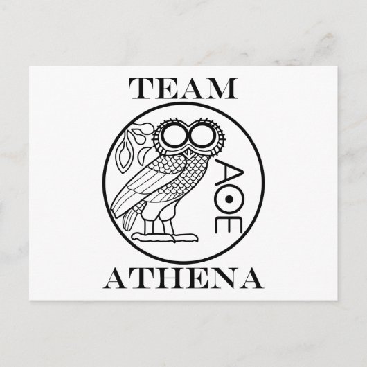 Team Athena (Gravers Schriftart) Postkarte (Vorderseite)
