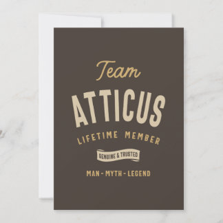 Team Atticus Lifetime Member Personalisiert Name Einladung