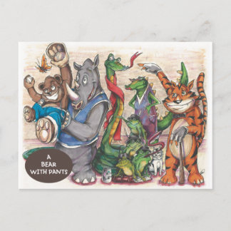 Team aus dem Buch "Ein Bär mit Pflanzen" Postkarte