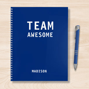 Team Awesome Blau Personalisierter Name Notizblock