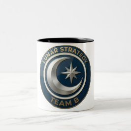 Team B Lunar Strategy Emblem | Moon & Star Leaders Zweifarbige Tasse