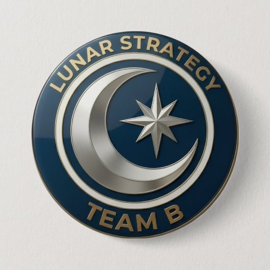 Team B Mond-Strategie-Emblem | Mond- & Stern-Anfüh Button (Vorderseite)