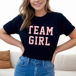 Team Baby Girl Blush Pink Baby Gender Reveal Party T-Shirt