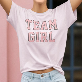 Team Baby Girl Blush Pink Baby Gender Reveal Party T-Shirt