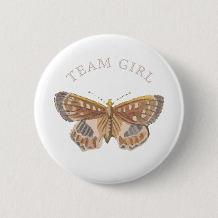 Team Baby Mädchen Eleganter Schmetterling Geschlec Button