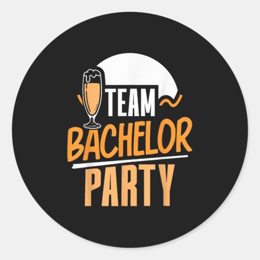 Team Bachelor Party Bride Groom Runder Aufkleber (Vorderseite)