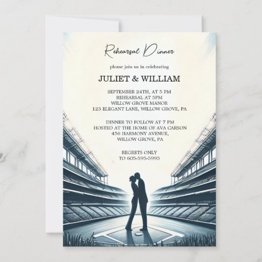 Team Ball Field Pitch Baseball Probe Dinner Einladung (Vorderseite)