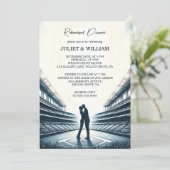 Team Ball Field Pitch Baseball Probe Dinner Einladung (Stehend Vorderseite)