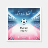 Team Ball Pitch Fun Soccer Field Gender Reveve Serviette (Vorderseite)