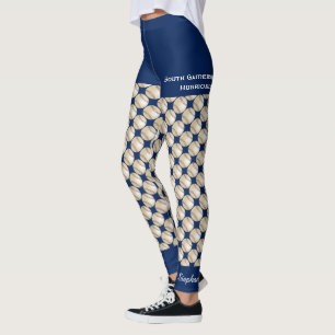 Team-Baseball-Leggings mit Fake-Blau-Kurzschlüssen Leggings
