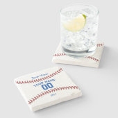 Team-Baseball-Sport Steinuntersetzer (Seitenansicht)