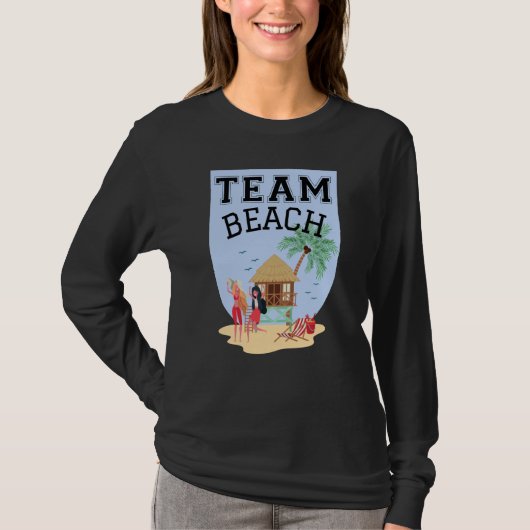 Team Beach Women Palm Tree Hut T-Shirt (Vorderseite)