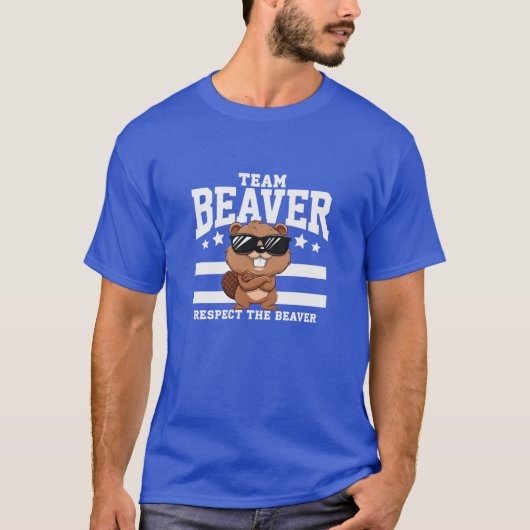 Team Beaver Funny Cool Mascot Respekt der Biber F T-Shirt (Vorderseite)