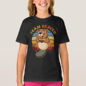 Team Beaver Retro Sunset Beavers Lover T-Shirt (Vorderseite)