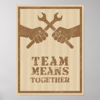 Team bedeutet zusammen poster