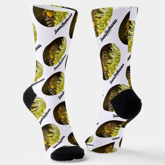 Team Beekeeper Bee On Yellow Blume Socken (Gewinkelt)