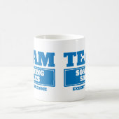 Team blaue personalisierte Büro- oder Kaffeetasse (Mittel)