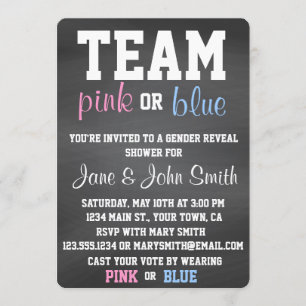 Team-blaues oder rosa Geschlecht decken Einladung