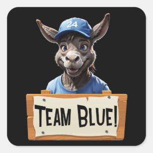 Team Blue - Abstimmung Demokrat Quadratischer Aufkleber