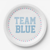 Team Blue Baby Gender Reveal Party Teller (Vorderseite)