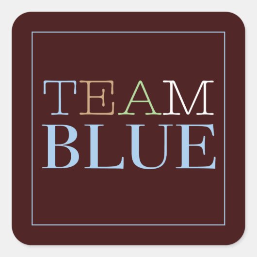 Team Blue for Boy Sticker for Gender Reveal Party (Vorderseite)