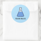 Team Blue Gender Reveal Science Beaker Runder Aufkleber (Tasche)