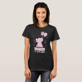 Team Blue It's A Girl Pregnancy Elephant Gender Re T-Shirt (Vorne ganz)