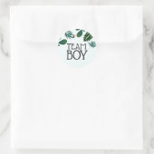 Team Blue Jungle Baby Gender Reveal Runder Aufkleber (Tasche)