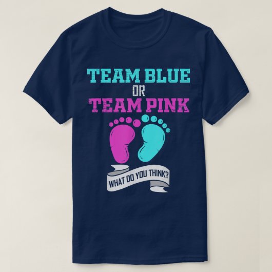 Team Blue oder Team Pink Gender Reveal T-Shirt (Design vorne)