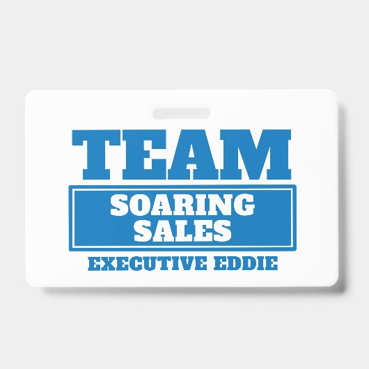 Team Blue personalisiert Name Team Gebäude Abzeich Ausweis (Vorderseite)