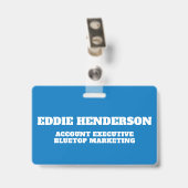 Team Blue personalisiert Name Team Gebäude Abzeich Ausweis (Rückseite mit Clip)