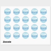 Team Blue Polka Dot & Stars Round Sticker (Blatt)