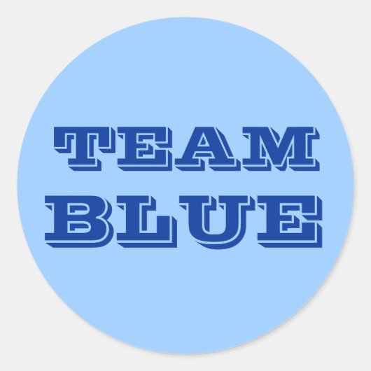 Team Blue Runder Aufkleber (Vorderseite)